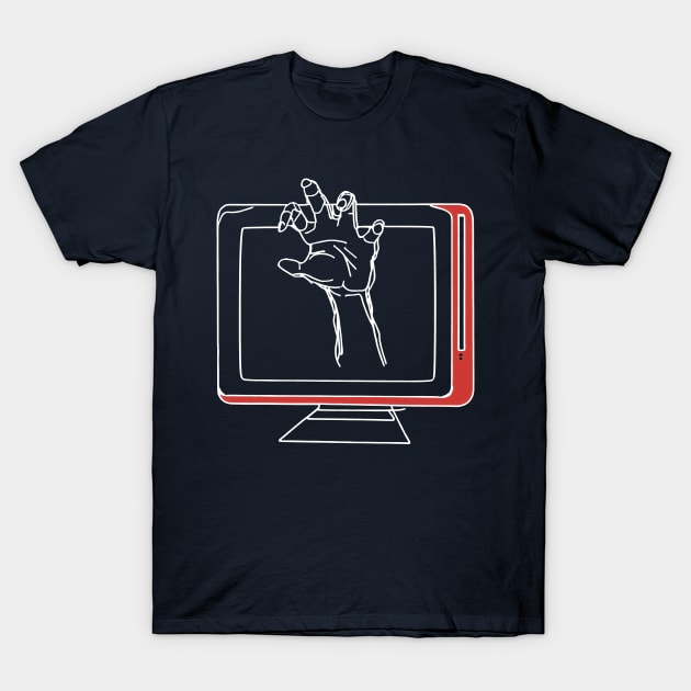 Zombie attack | Straight outta Internet | Retro Red Computer T-Shirt by Jumitu-Art